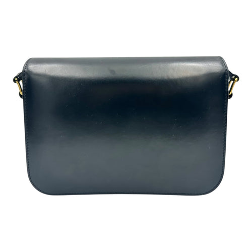 Triomphe Crossbody Bag Medium Black in Calfskin, Gold hardware