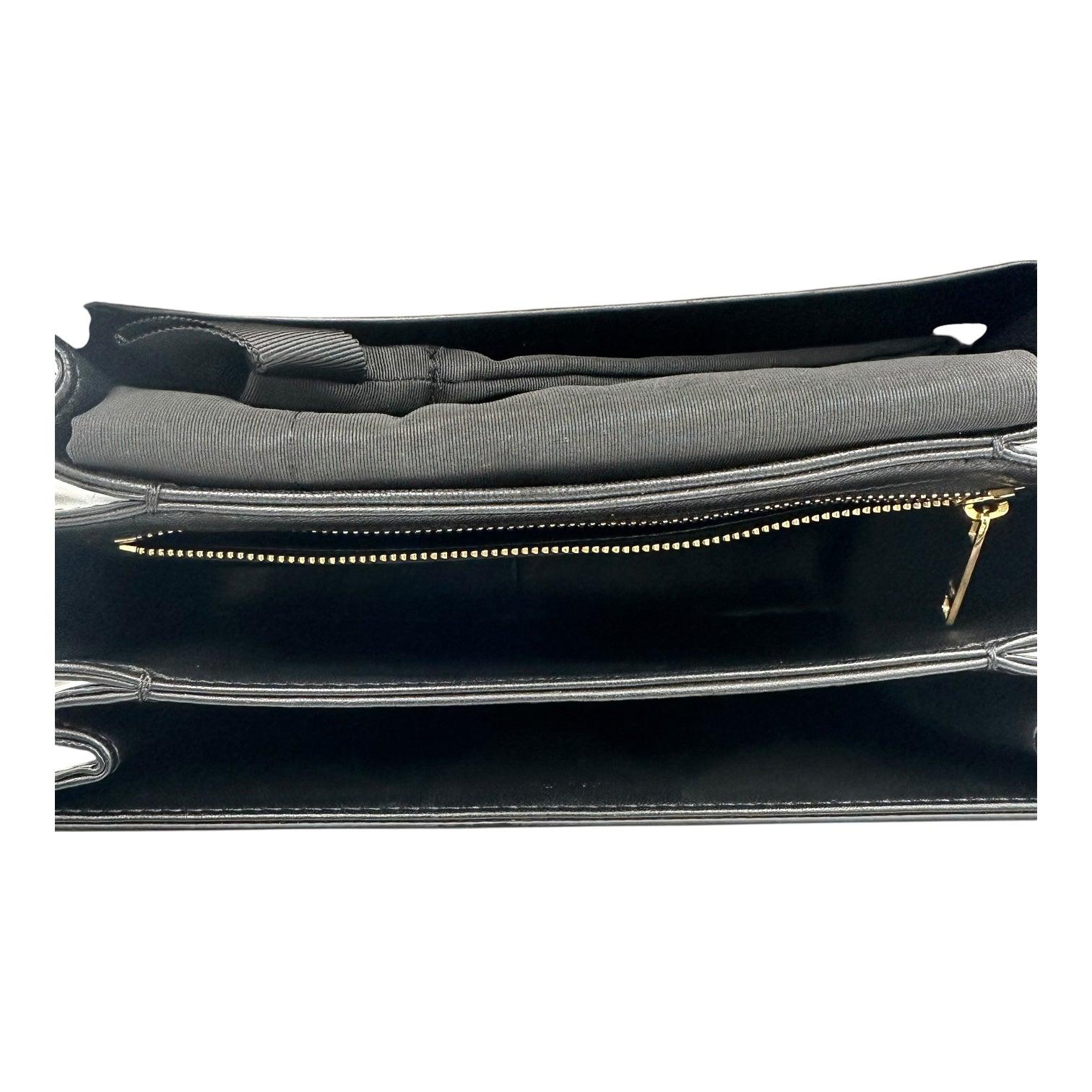 Triomphe Crossbody Bag Medium Black in Calfskin, Gold hardware