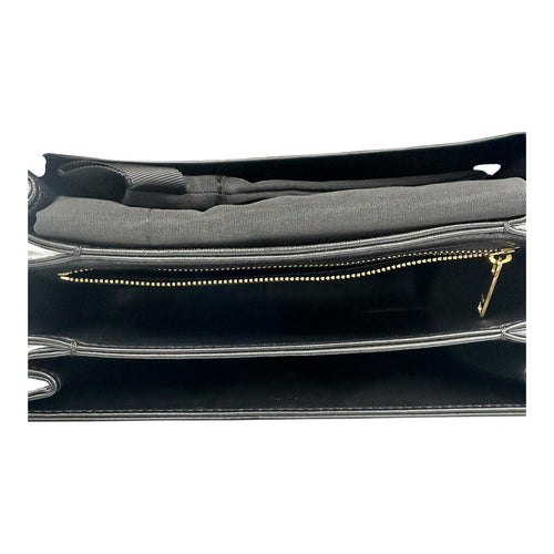 Triomphe Crossbody Bag Medium Black in Calfskin, Gold hardware