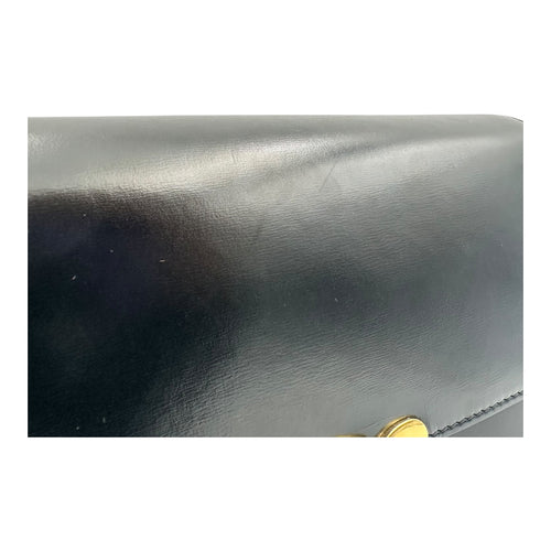 Triomphe Crossbody Bag Medium Black in Calfskin, Gold hardware