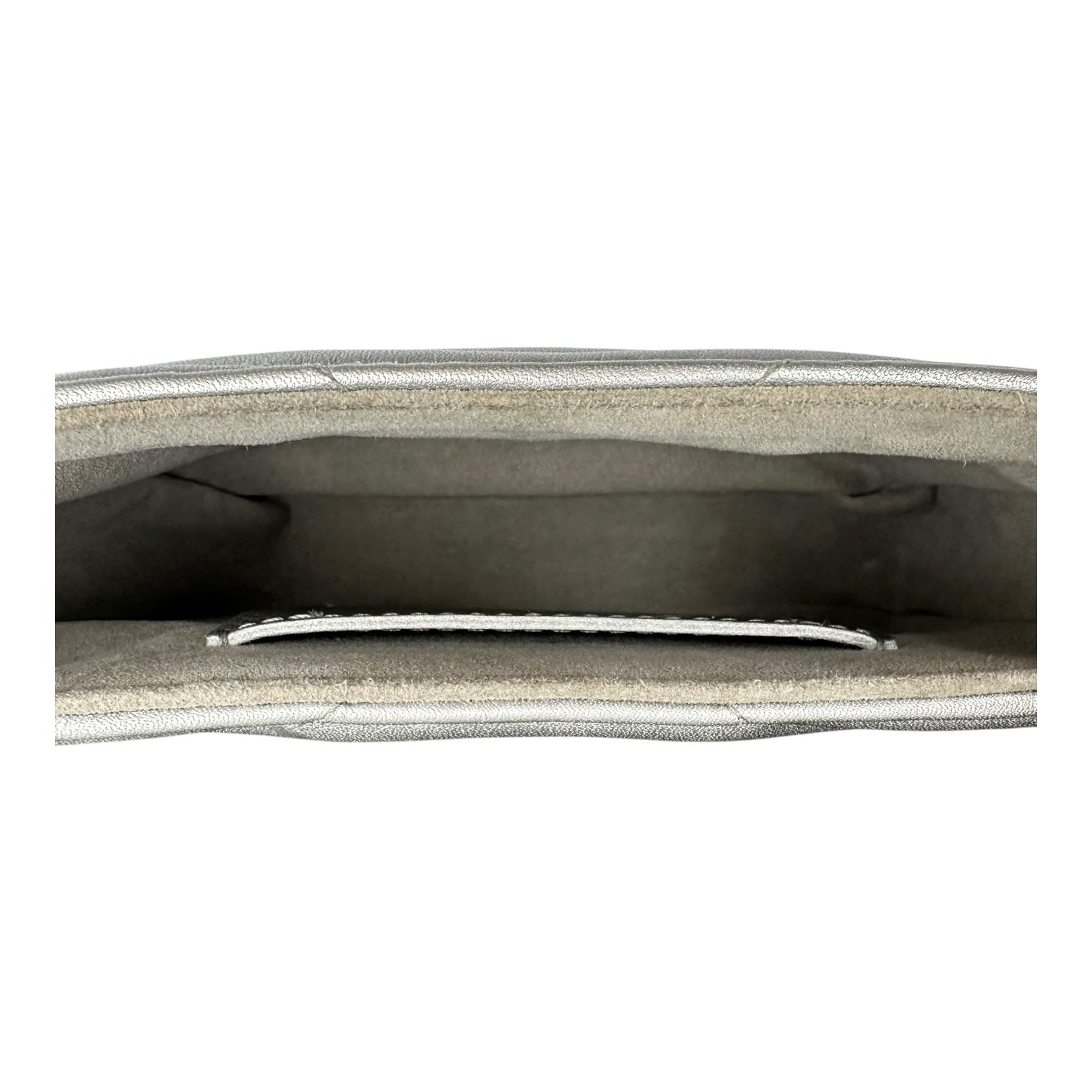 New Wave Crossbody Bag Silver in Calfskin, Gold hardware