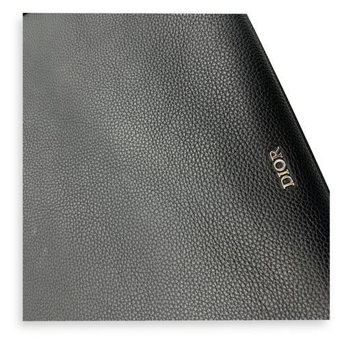 Saddle Messenger Black in Calfskin, Silver hardware