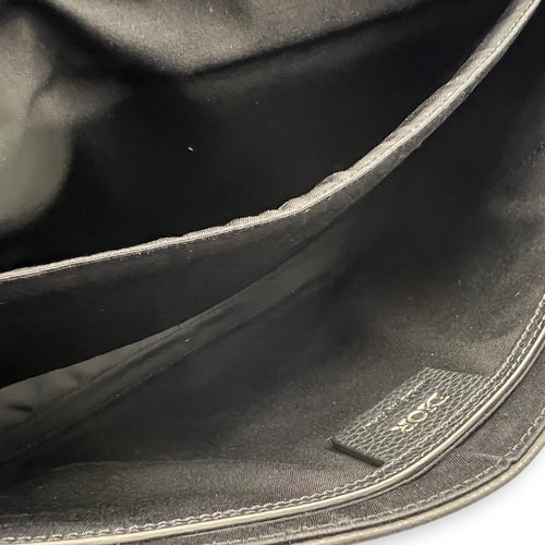 Saddle Messenger Black in Calfskin, Silver hardware