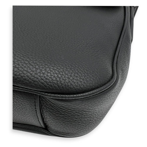 Saddle Messenger Black in Calfskin, Silver hardware