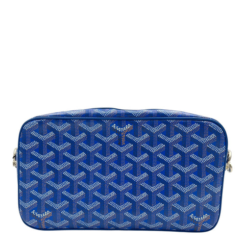 Cap Vert Messenger Blue in Coated Canvas, Silver hardware