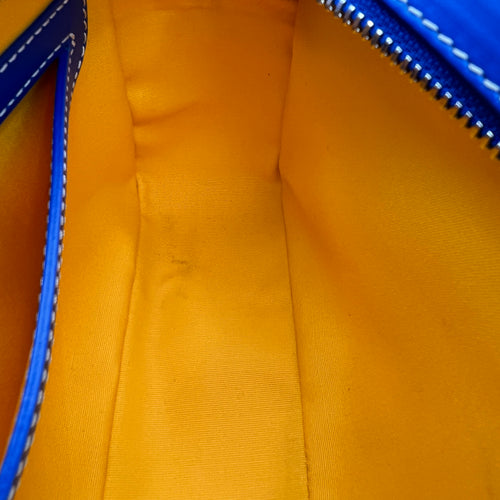 Cap Vert Messenger Blue in Coated Canvas, Silver hardware