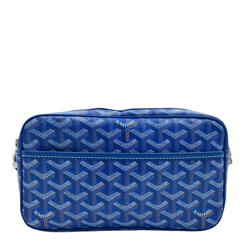 Cap Vert Messenger Blue in Coated Canvas, Silver hardware