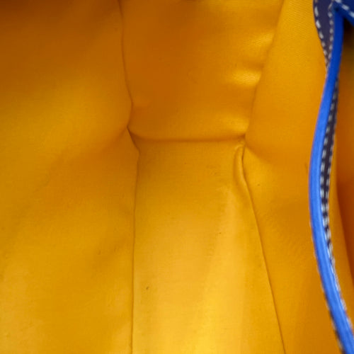 Cap Vert Messenger Blue in Coated Canvas, Silver hardware