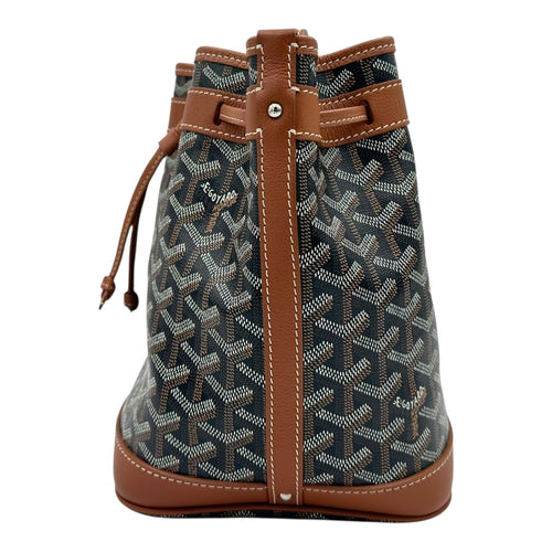 Petit Flot Bucket Bag Brown in Coated Canvas, Silver hardware