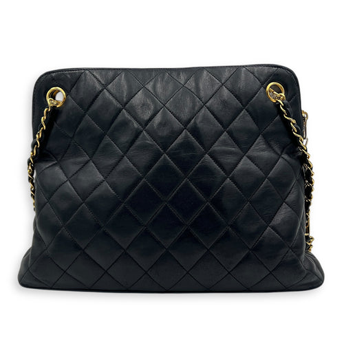 Vintage Shoulder Bag Black in Lambskin, Gold hardware