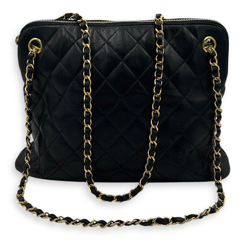 Vintage Shoulder Bag Black in Lambskin, Gold hardware