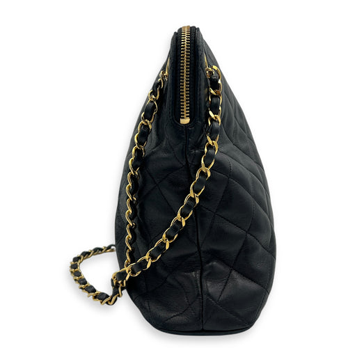 Vintage Shoulder Bag Black in Lambskin, Gold hardware