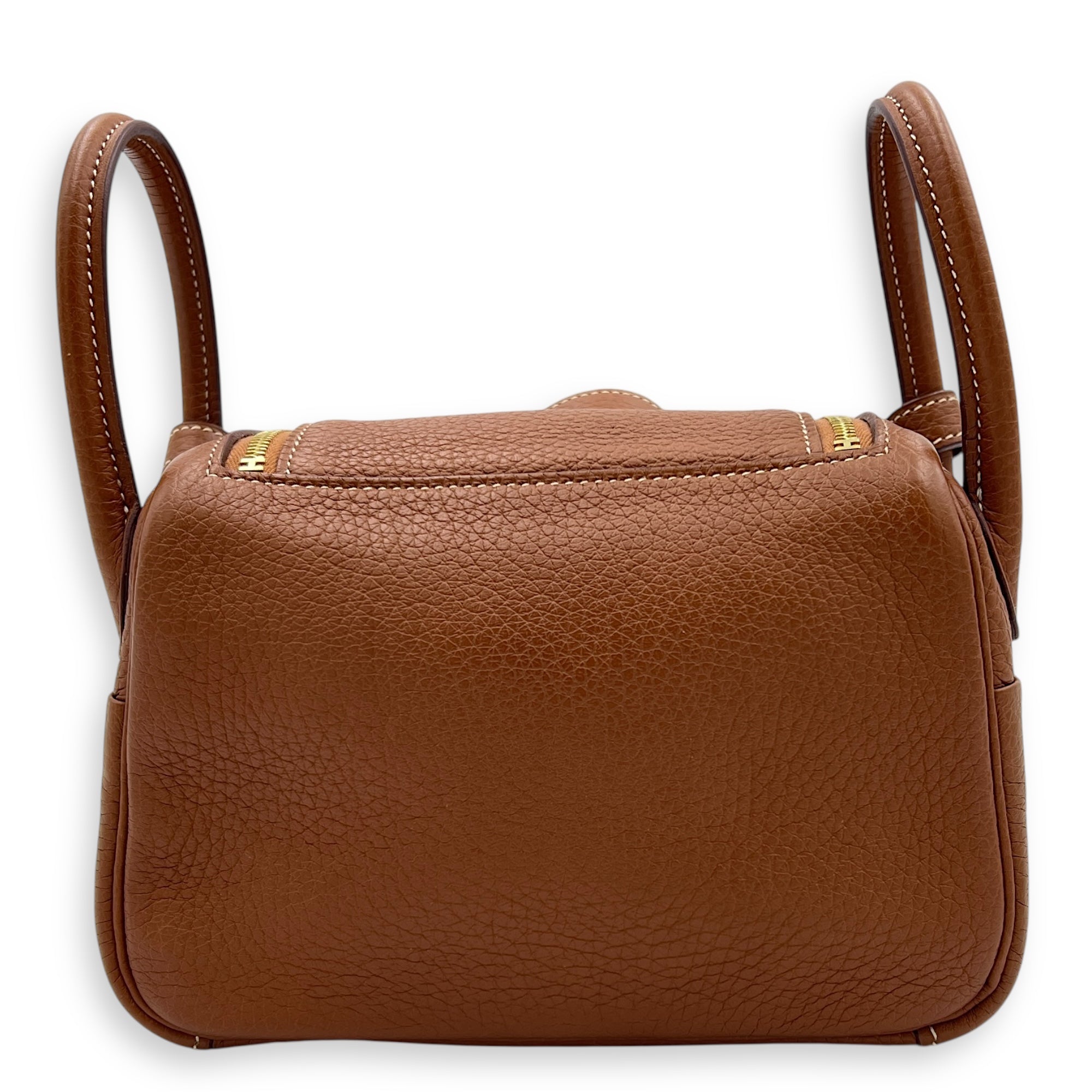 Lindy Mini Gold Shoulder Bag in Clemence, Gold hardware