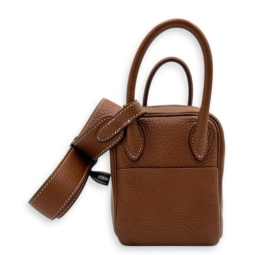 Lindy Mini Gold Shoulder Bag in Clemence, Gold hardware