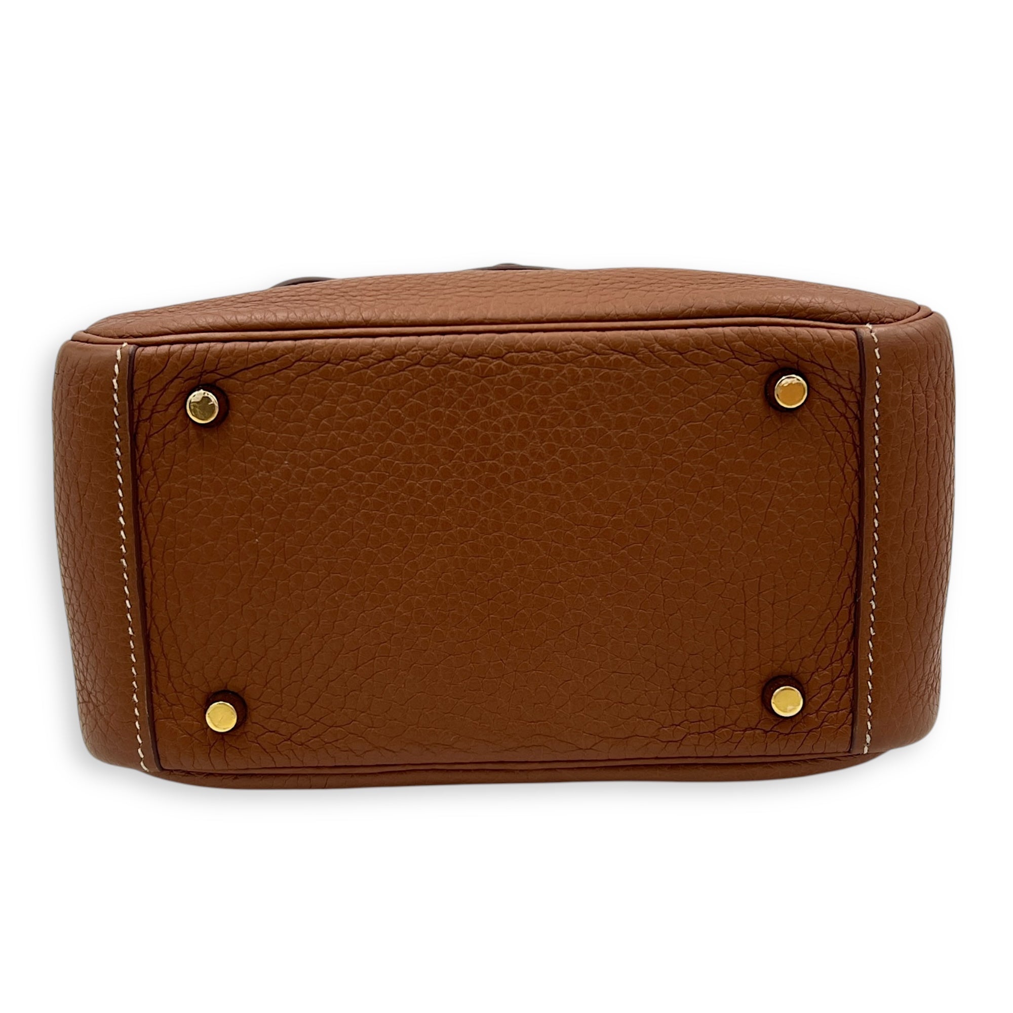 Lindy Mini Gold Shoulder Bag in Clemence, Gold hardware