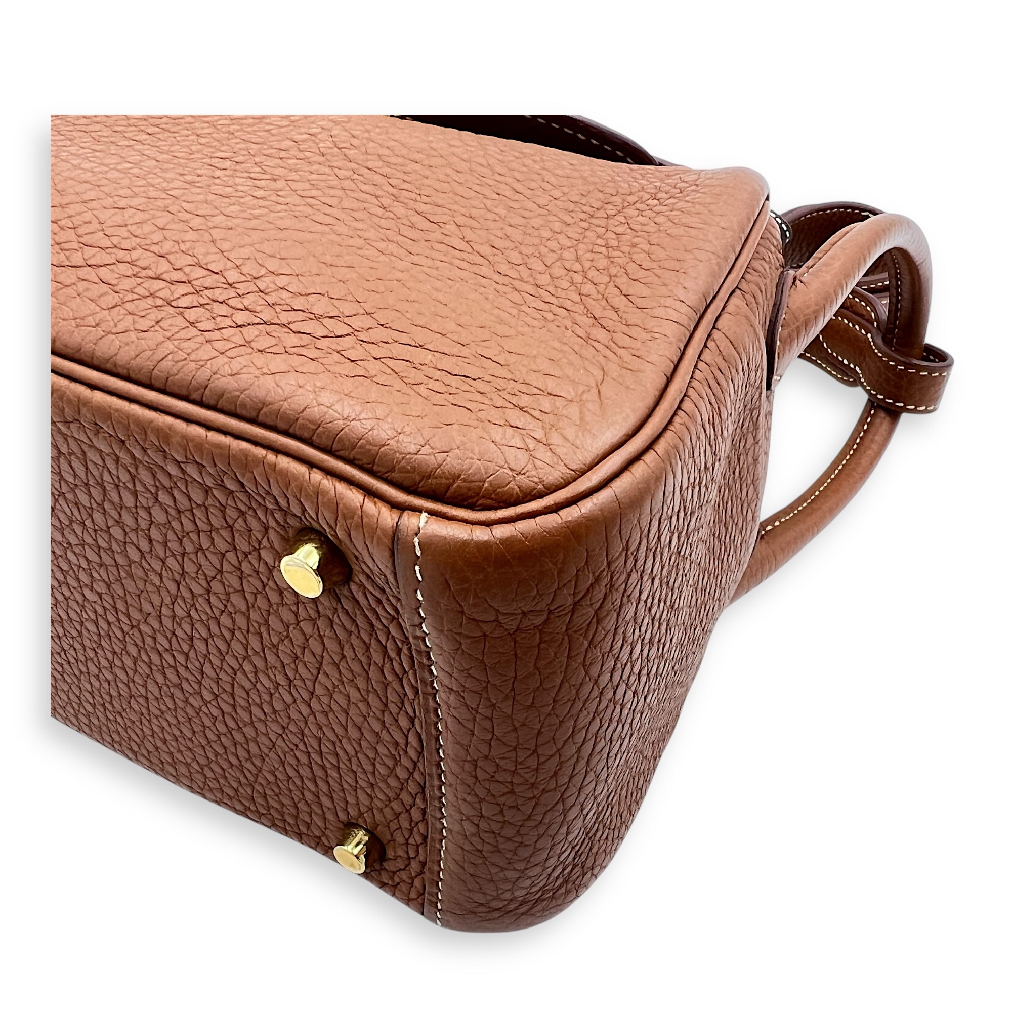 Lindy Mini Gold Shoulder Bag in Clemence, Gold hardware