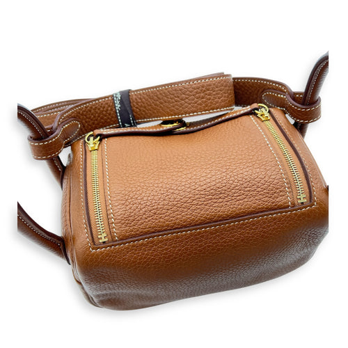 Lindy Mini Gold Shoulder Bag in Clemence, Gold hardware