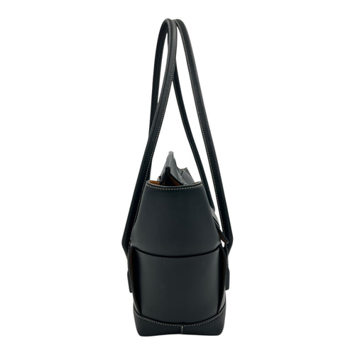 Arco Shoulder Bag Black in Calfskin, Silver hardware