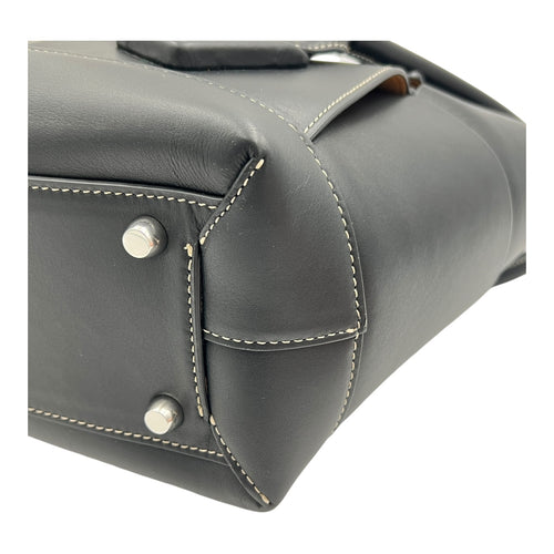 Arco Shoulder Bag Black in Calfskin, Silver hardware