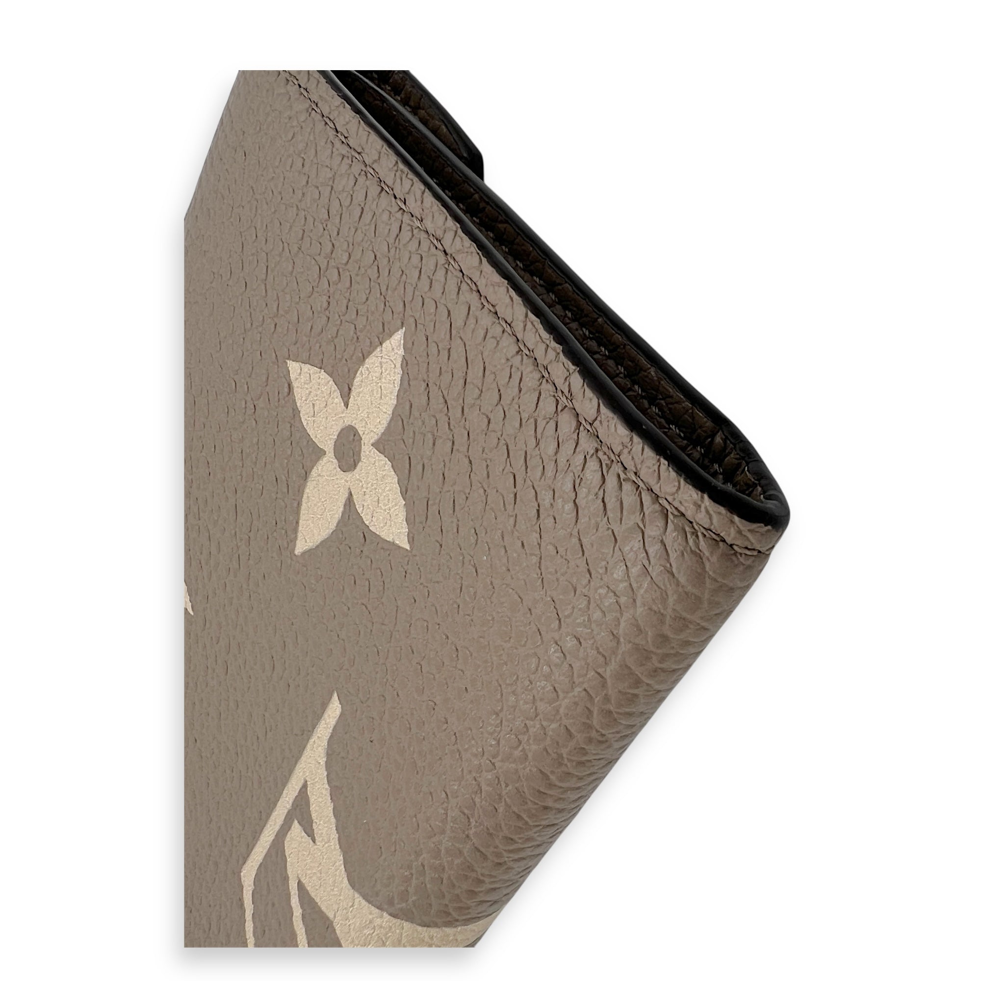 Victorine Wallet Beige in Empreinte Leather, Gold hardware