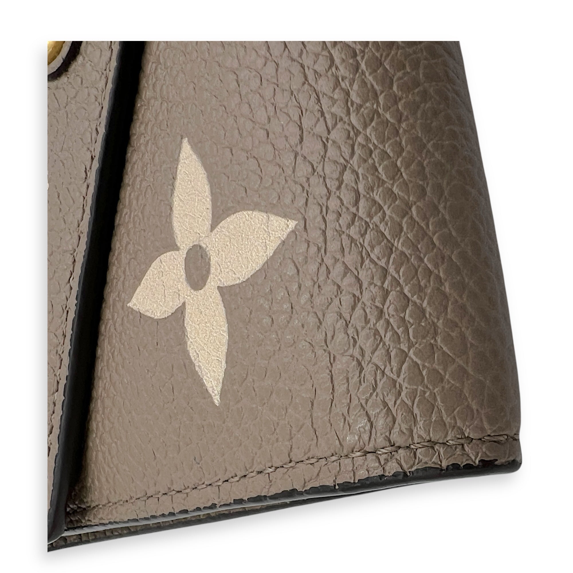 Victorine Wallet Beige in Empreinte Leather, Gold hardware
