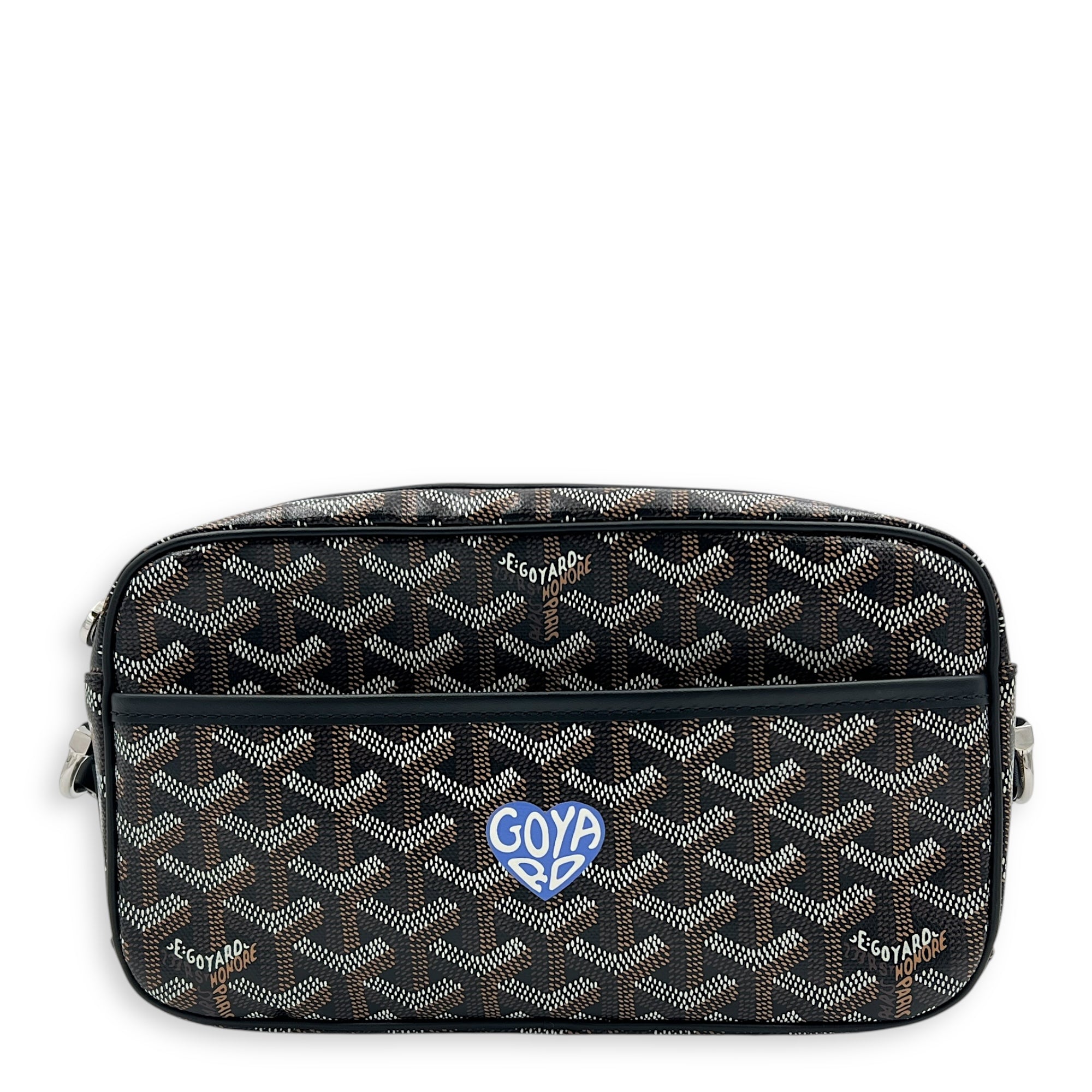 Cap Vert Crossbody Bag Black in Coated Canvas, Silver hardware