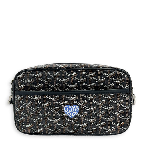 Cap Vert Crossbody Bag Black in Coated Canvas, Silver hardware