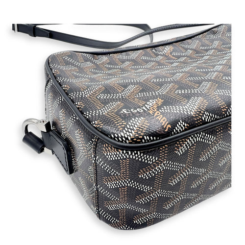 Cap Vert Crossbody Bag Black in Coated Canvas, Silver hardware