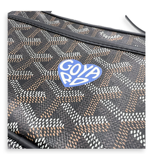 Cap Vert Crossbody Bag Black in Coated Canvas, Silver hardware