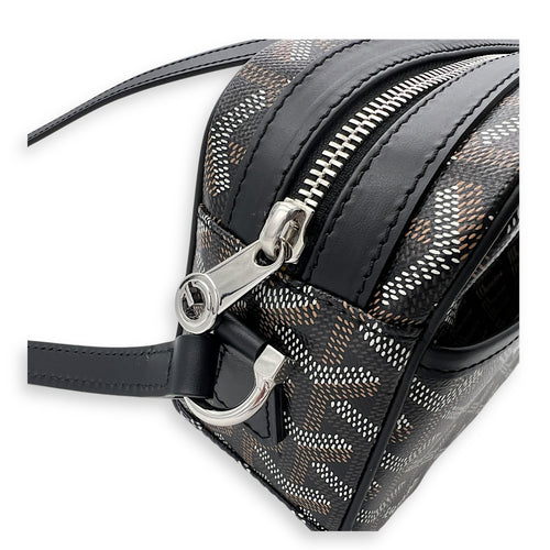Cap Vert Crossbody Bag Black in Coated Canvas, Silver hardware