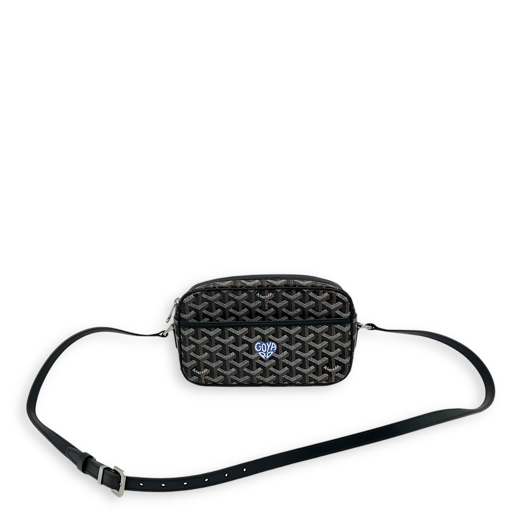 Cap Vert Crossbody Bag Black in Coated Canvas, Silver hardware