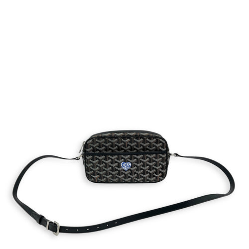 Cap Vert Crossbody Bag Black in Coated Canvas, Silver hardware