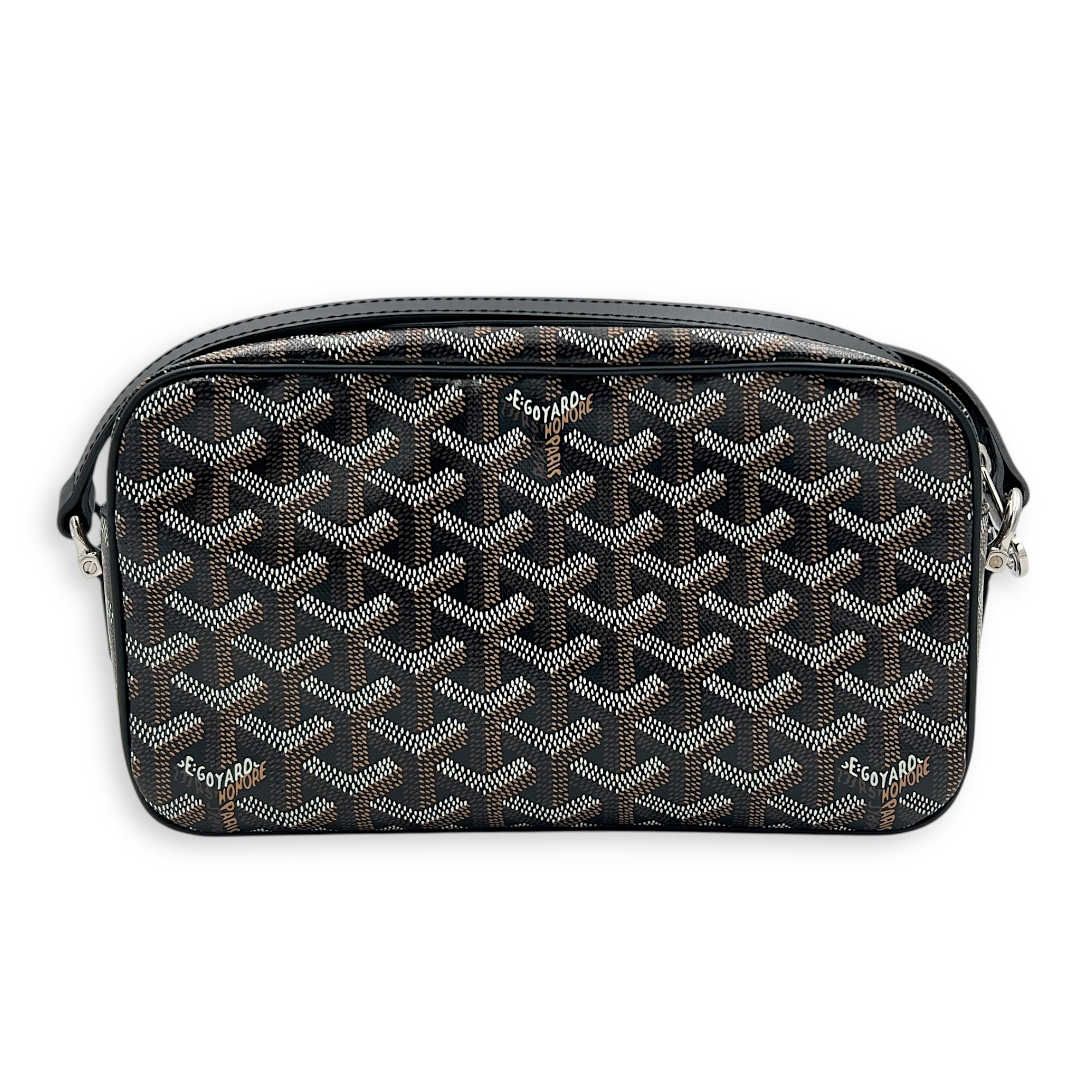 Cap Vert Crossbody Bag Black in Coated Canvas, Silver hardware