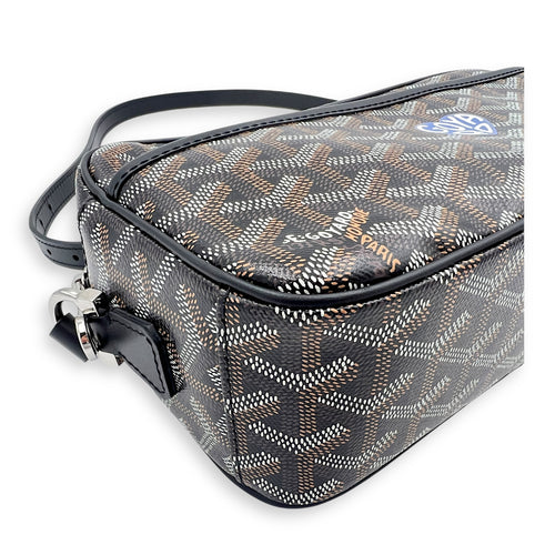 Cap Vert Crossbody Bag Black in Coated Canvas, Silver hardware