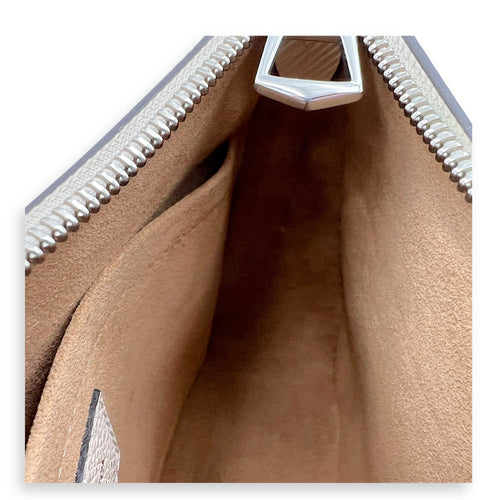 Marellini White Crossbody Bag in Epi Leather, Silver hardware