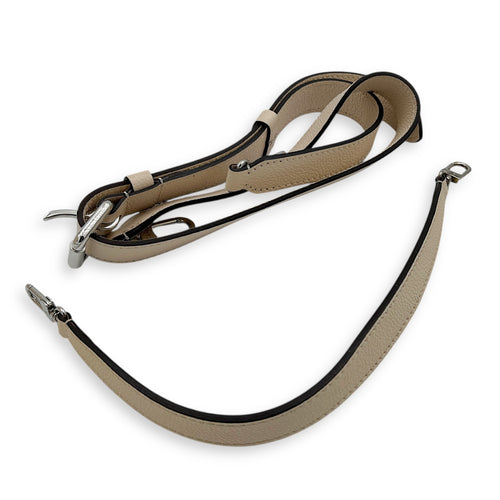 Marellini White Crossbody Bag in Epi Leather, Silver hardware