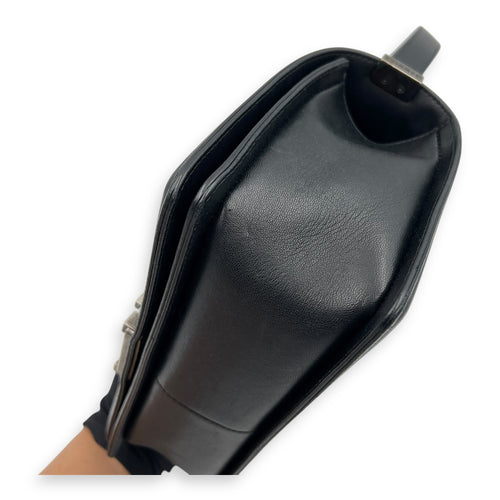 Boy Shoulder Bag Black in Lambskin, Ruthenium hardware