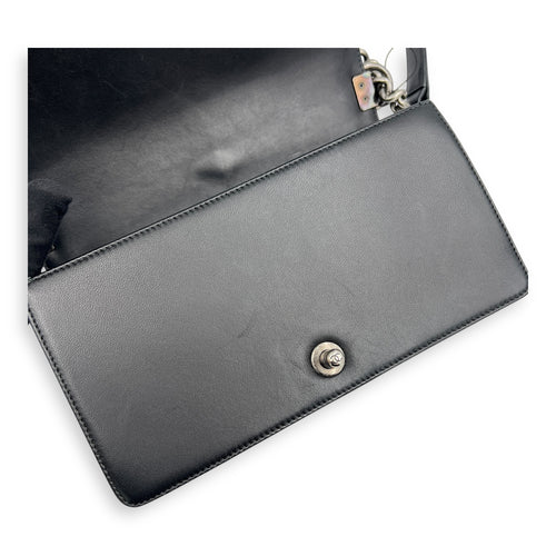 Boy Shoulder Bag Black in Lambskin, Ruthenium hardware