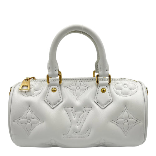 Papillon BB White Crossbody Bag in Calfskin, Gold hardware