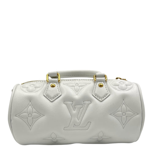 Papillon BB White Crossbody Bag in Calfskin, Gold hardware