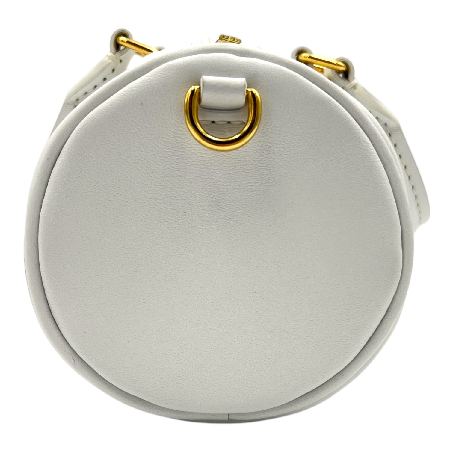 Papillon BB White Crossbody Bag in Calfskin, Gold hardware