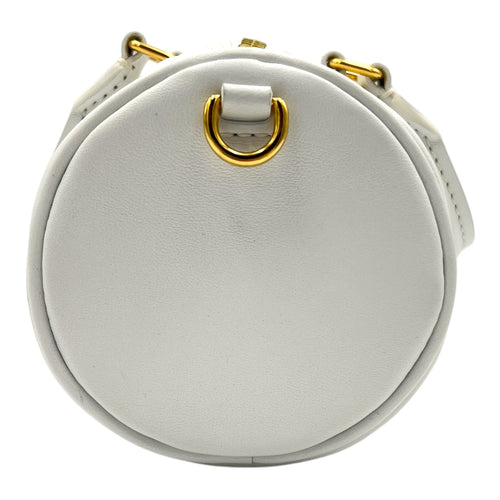 Papillon BB White Crossbody Bag in Calfskin, Gold hardware