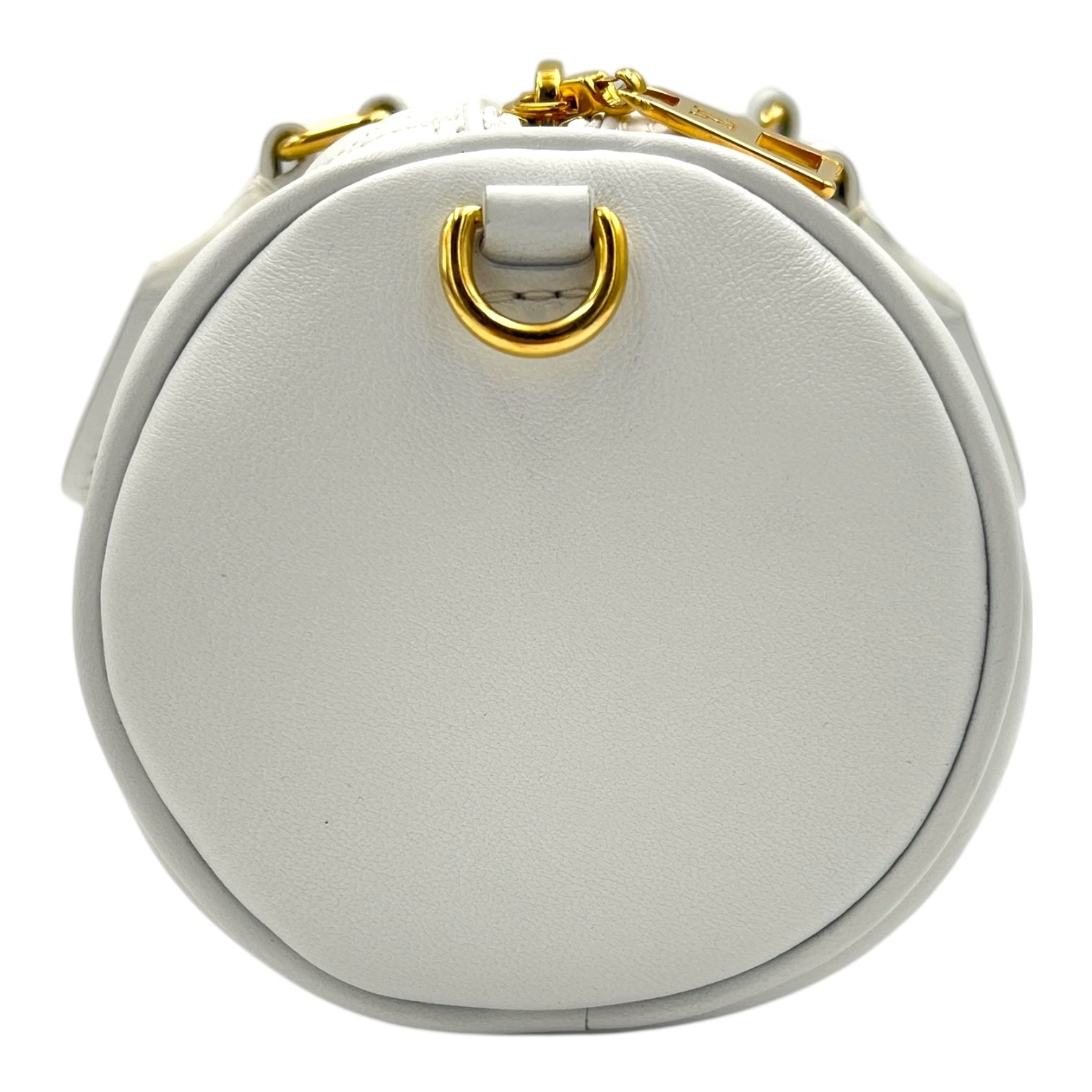 Papillon BB White Crossbody Bag in Calfskin, Gold hardware