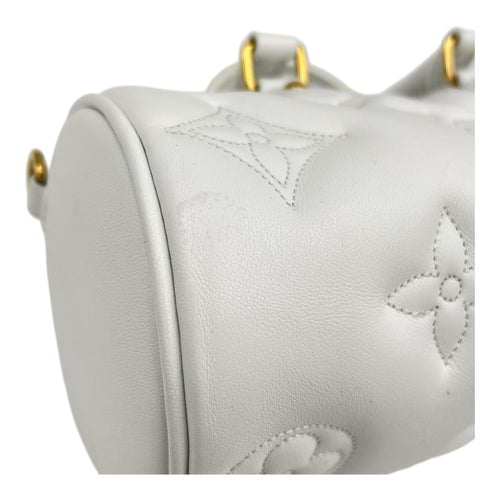 Papillon BB White Crossbody Bag in Calfskin, Gold hardware