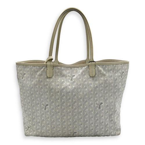 Saint Louis Tote Bag PM White in Coated Canvas, Silver hardware