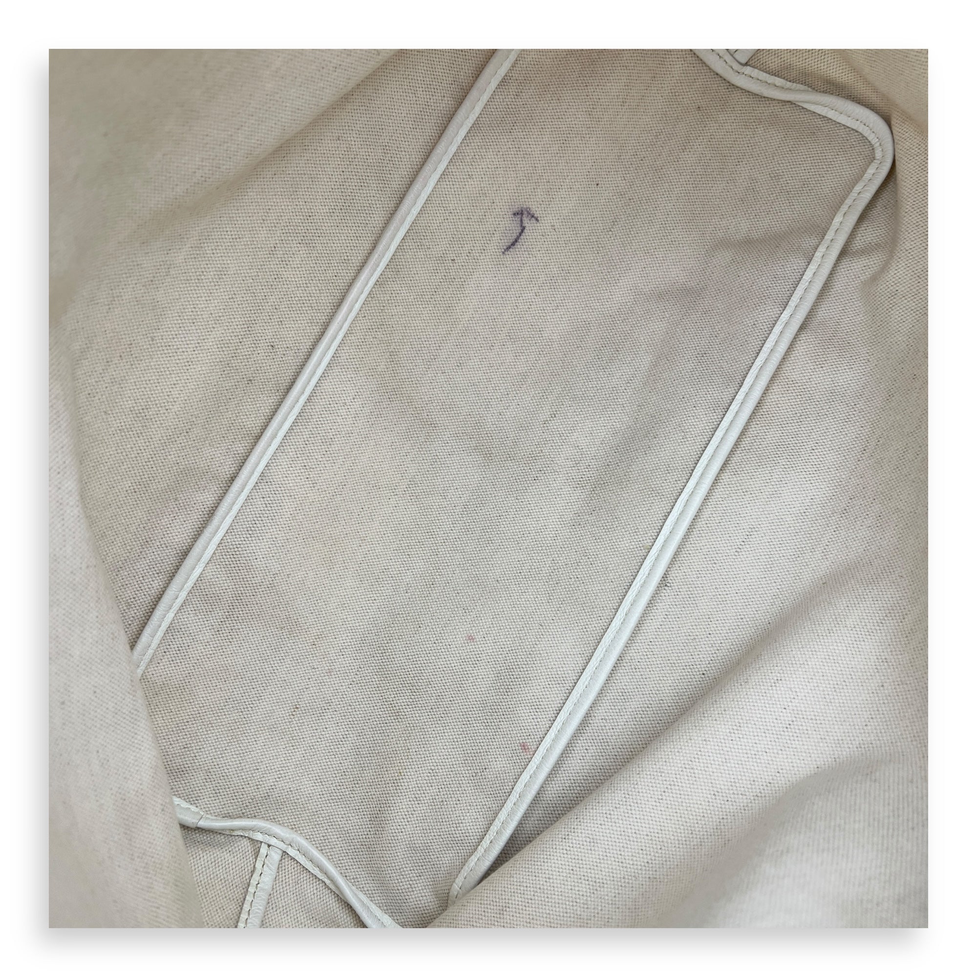 Saint Louis Tote Bag PM White in Coated Canvas, Silver hardware