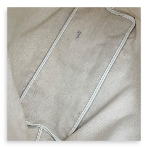 Saint Louis Tote Bag PM White in Coated Canvas, Silver hardware