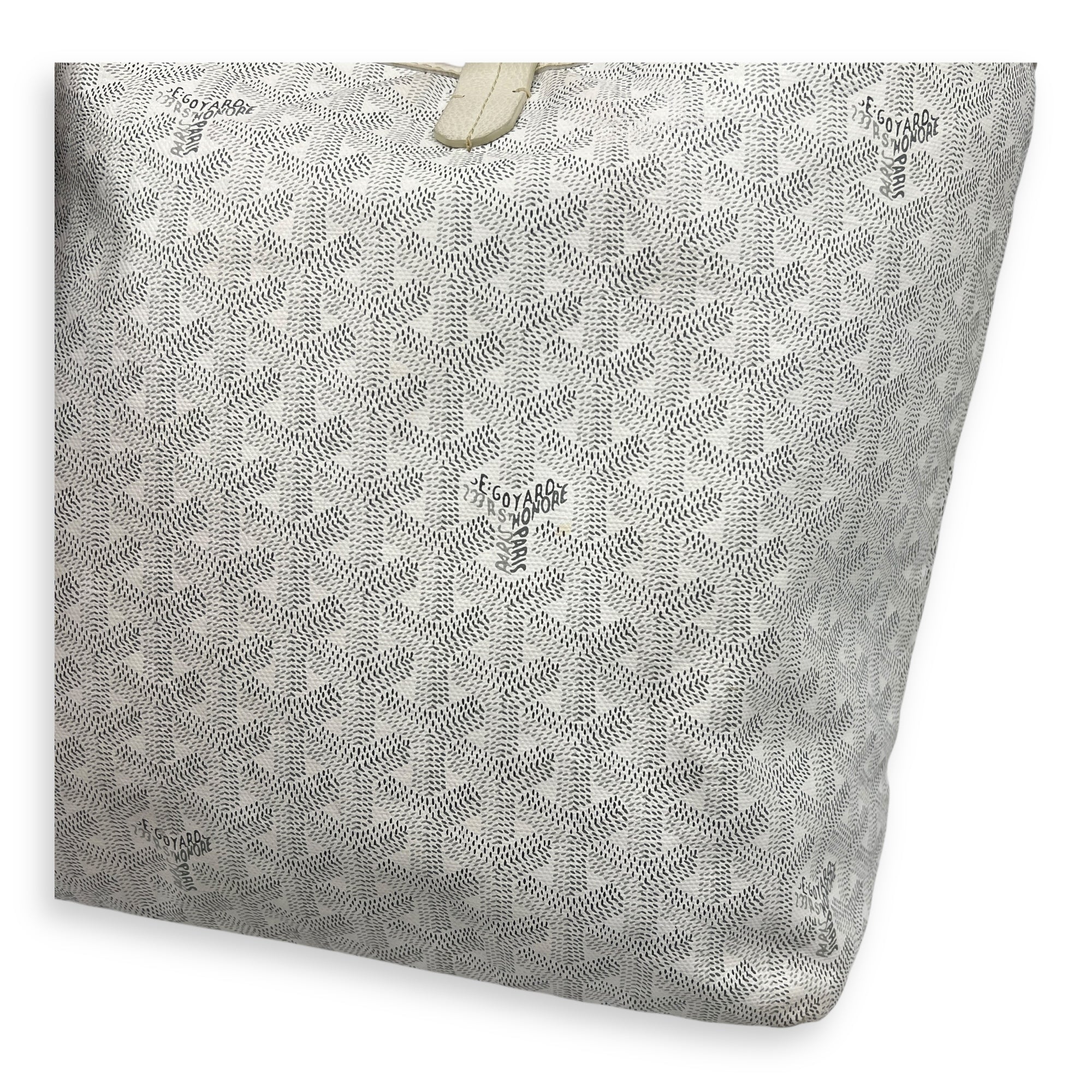 Saint Louis Tote Bag PM White in Coated Canvas, Silver hardware