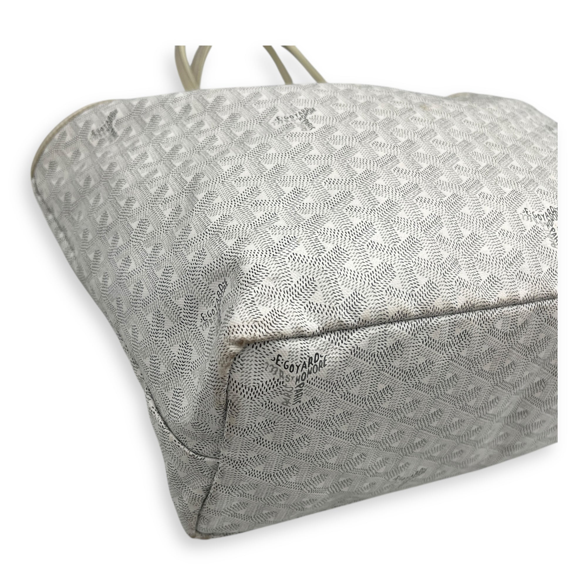 Saint Louis Tote Bag PM White in Coated Canvas, Silver hardware