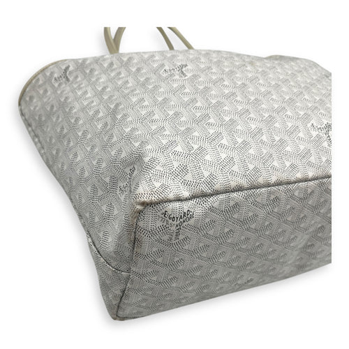 Saint Louis Tote Bag PM White in Coated Canvas, Silver hardware